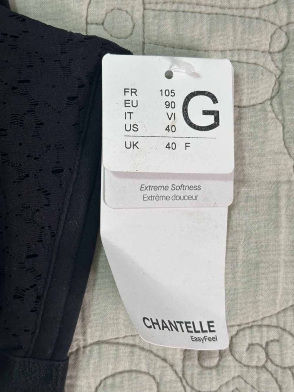 Chantelle Norah Comfort Supportive Wirefree Bra Black 40DDDD C13F80-011 - Picture 6 of 8
